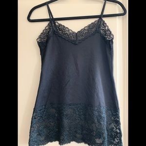 White House Black Market Lace Trim Tank Top Size S